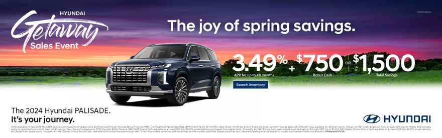 MY24 PALISADE - 3.49% APR for 48 Months